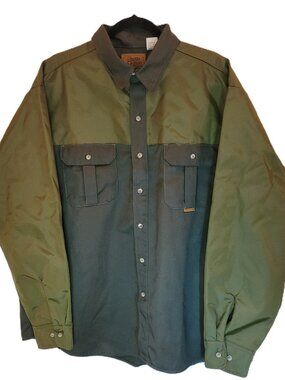Vintage Men's Ruddy Duck Bushmaster Hunting Shirt Green Water Resistant XXL